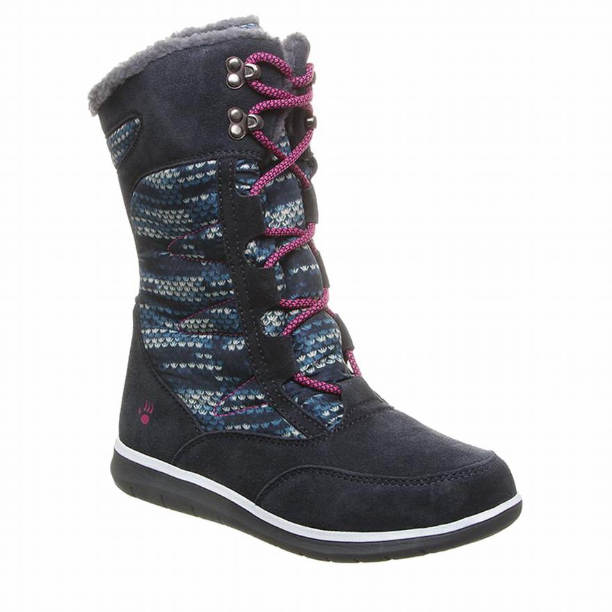 Bearpaw Aretha Ankle Boots UK - Women's Boots Navy ||GRWFUL-352||